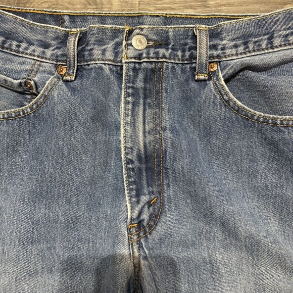 Levis Mens 550 Relaxed Fit Jeans 34x30 Medium Wash Denim Straight Leg 00s - Picture 10 of 16
